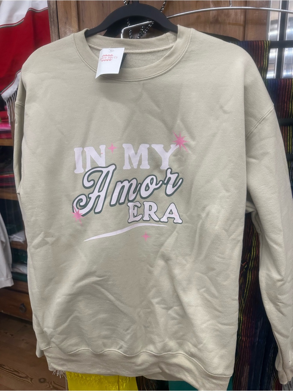 Gildan Cream 'In My Amor Era' Graphic Crewneck Sweatshirt